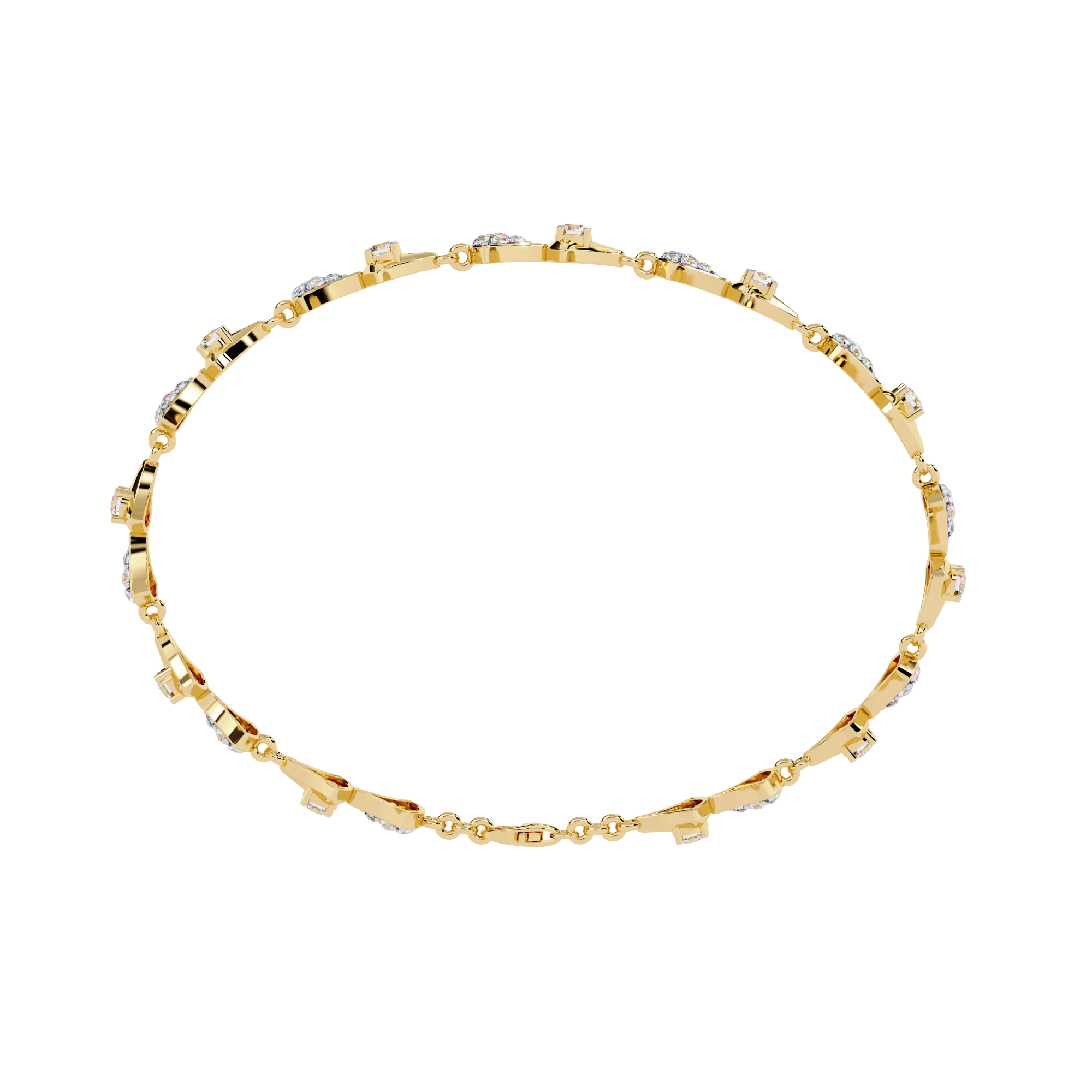 Solitairekart 1.26ct Fan-shaped Natural Diamond Bracelet-HI Color, VS-SI Clarity